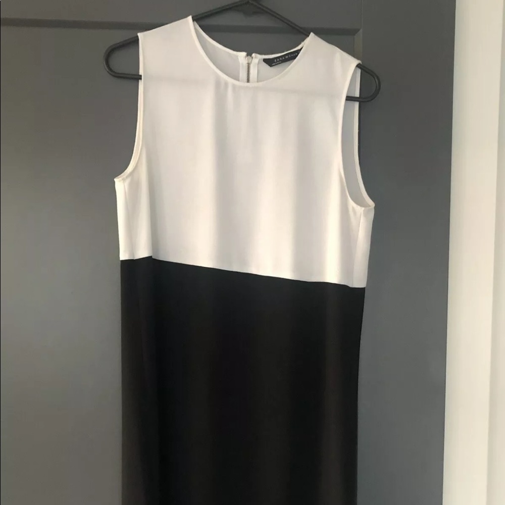 Zara black and white mini dress.